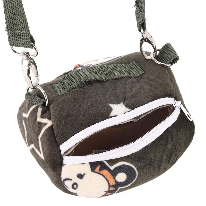 Pet Hamster Carrier, Blackish Green Flannelette Hamster Squirrel Travel Bags Portable Breathable Small Animal Carrier Outgoing Sleeping Bag for Squirrel Hedgehog Guinea Pig(S) S - PawsPlanet Australia