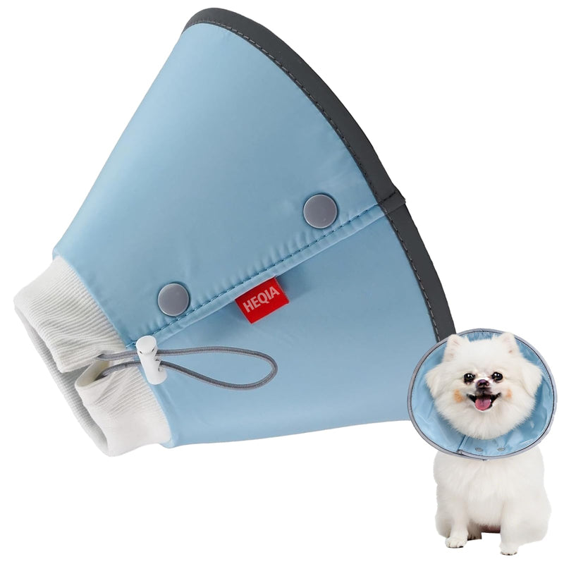 Dog Cone Collar Adjustable After Surgery, Comfortable Dogs Recovery Collar, Adjustable E Collar Alternative to Stop Licking, Protective Dog Neck Collar Plastic Practical Blue (Neck:8"-10")