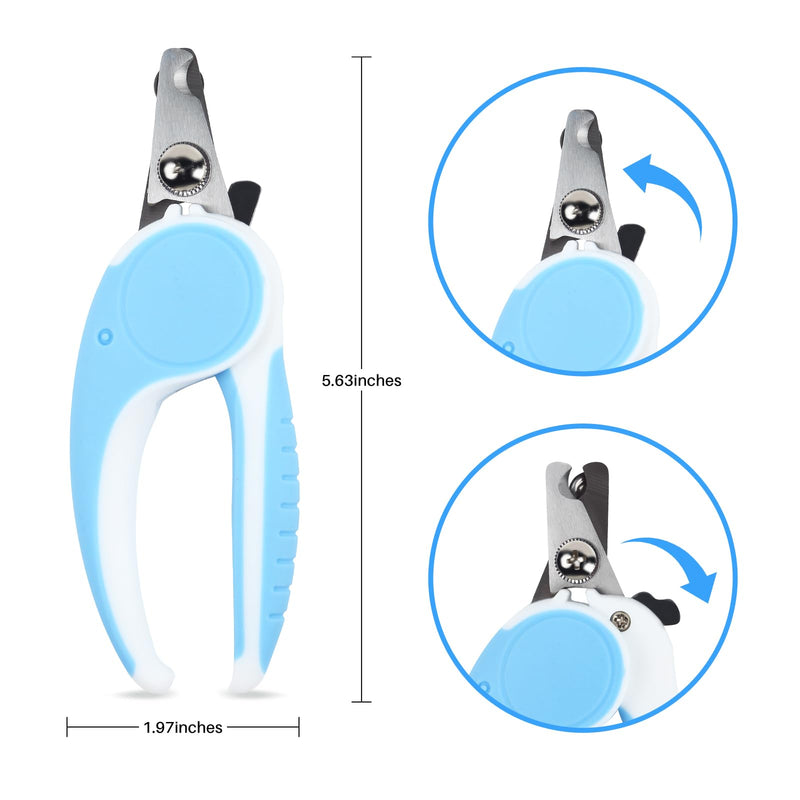 Pet Nail Clippers, Dog Nail Trimmers with Safety Guard to Avoid Excessive Cutting Nails, Dog Grooming Clippers has a Variety of Colors Suitable for Dogs, Cats and Other Pets（Blue） Blue - PawsPlanet Australia