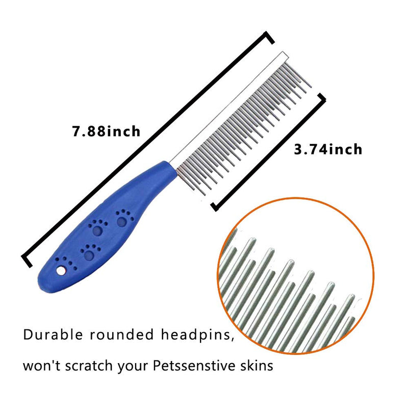 Pet Comb for Dogs & Cats,Small Dog & Cat Grooming Comb 3 Combs,Pet Long & Short Stainless Steel Teeth Shedding Comb for Removing Matted Fur, Knots & Tangle(3pack) - PawsPlanet Australia