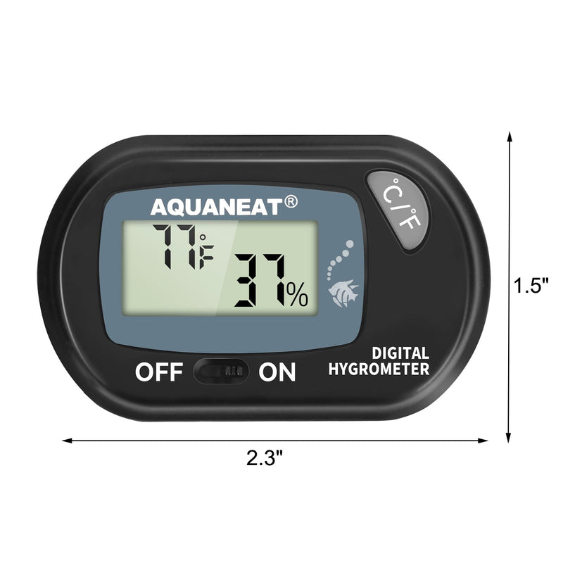 AQUANEAT Reptile Thermometer Hygrometer Digital Display Temperature and Humidity Moniter for Reptiles Rearing Box with Suction Cup