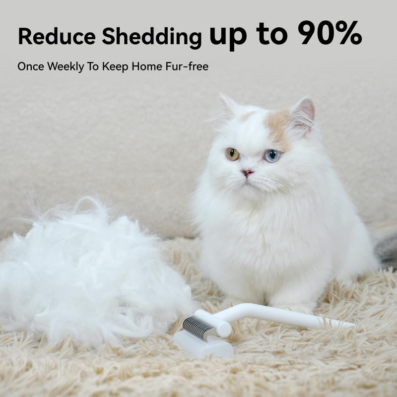 aumuca Undercoat Rake for Cats & Small/Medium Dogs – Deshedding Brush & Dematting Comb for Double-Coated Pets with Long or Short Hair, Matted Fur – Grooming Tool for Kitten, Puppy, Rabbit and Horse