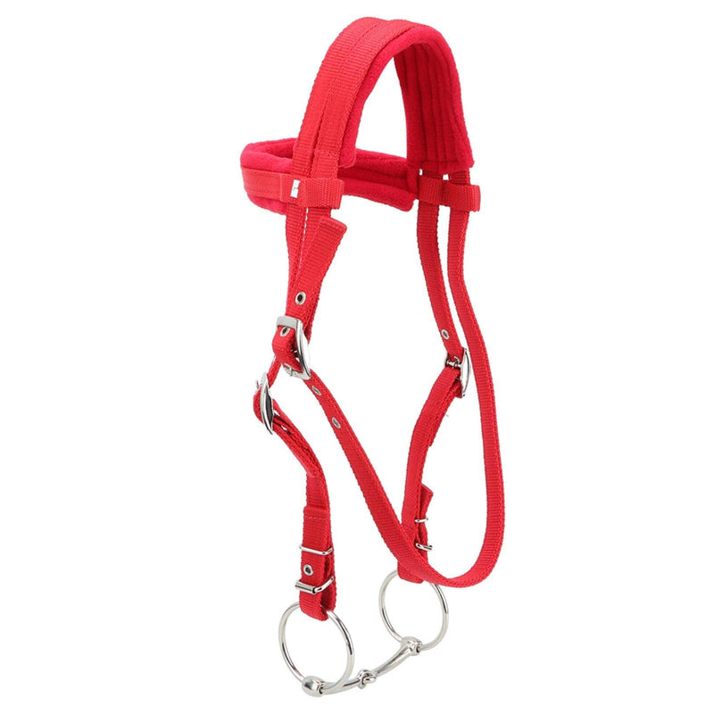 Zerodis Adjustable Horse Bridle with Rein Red Harness Headstall with Soft Cushion - PawsPlanet Australia