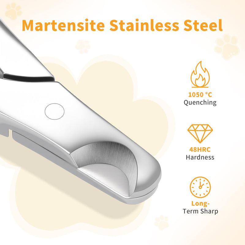 Dog Nail Clippers - All Steel Material, Dog Nnail Trimmers with Built-in Spring, Cat Nail Clipper for All Dogs Cats, Professional Pet Nail Clippers with Free Nail File