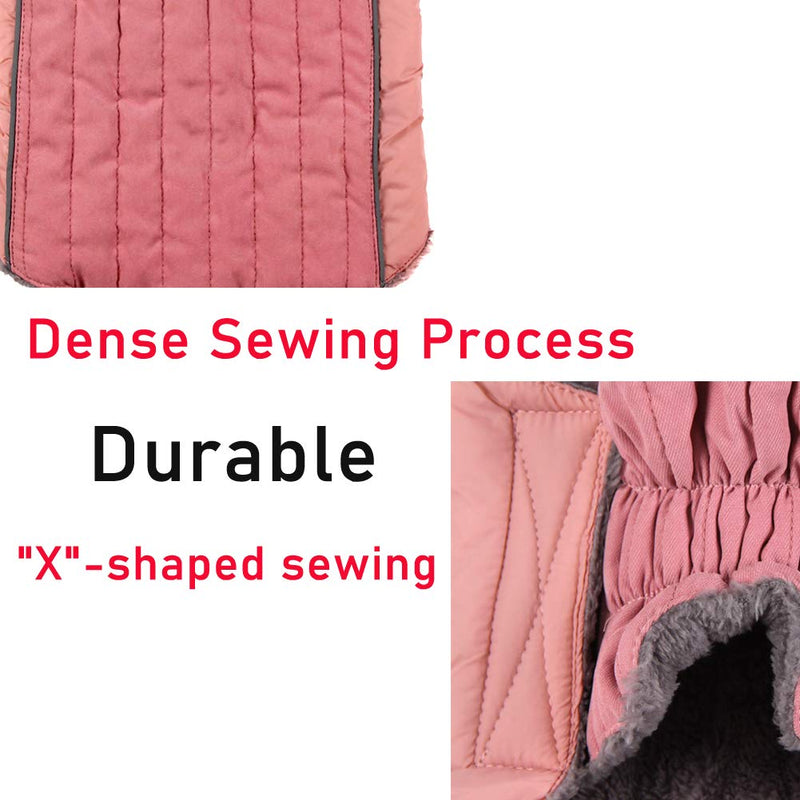 Fleece Dog Hoodie for Medium Dogs Super Warm Doggie Jacket for Cold Winter Dog Coats,Pink L Large (Pack of 1) Pink