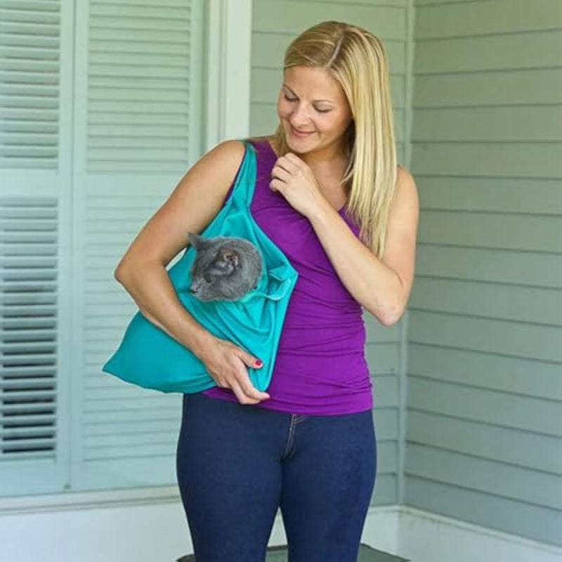 Kitestio Cat Carrier Pouch, Aberfields Cat Carrier Douch, Cat Nail Clipping Cleaning Grooming Restraint Bag, Very Suitable for Going Out with a Kitten Blue*1 - PawsPlanet Australia