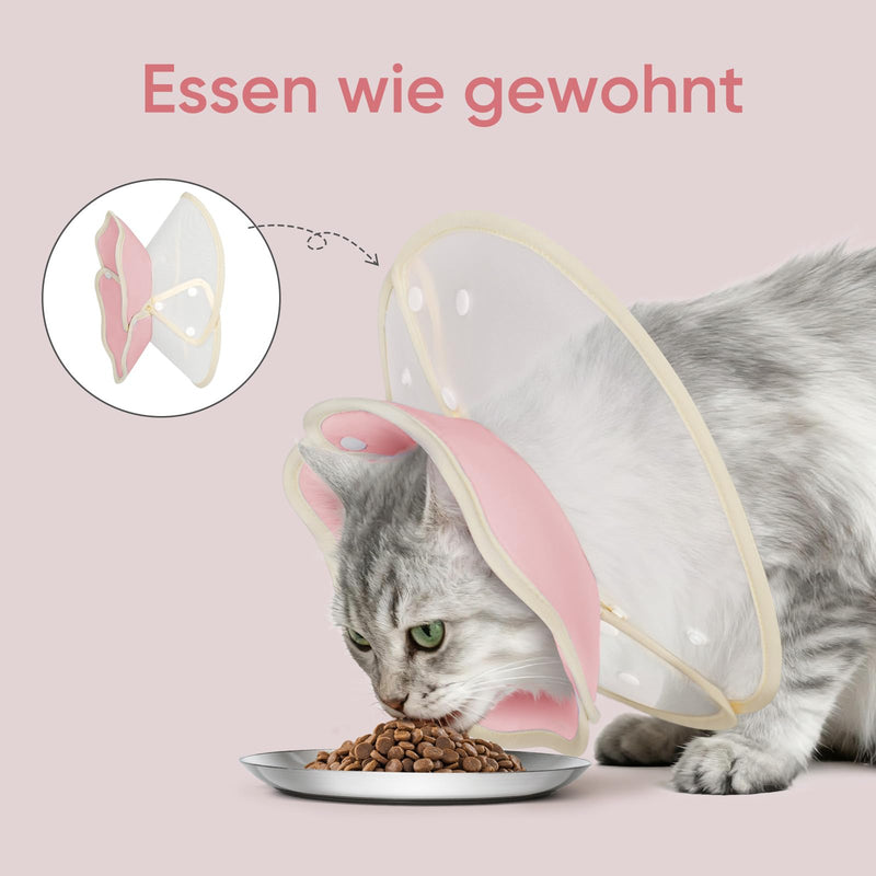 Supet Soft Cat Collar - 2-in-1 Waterproof Design for Post-Surgery Time or Skin Problems, An Alternative to Cat Collar to Prevent Licking (Pink, S) pink