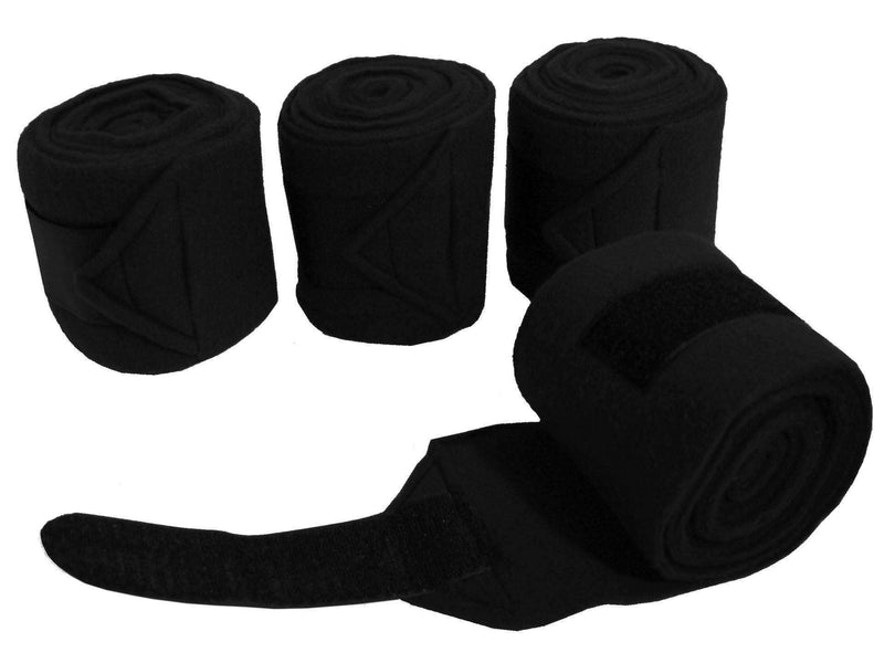 Derby Originals Set of 4 Super Soft Fleece Horse Polo Wraps with Velcro White