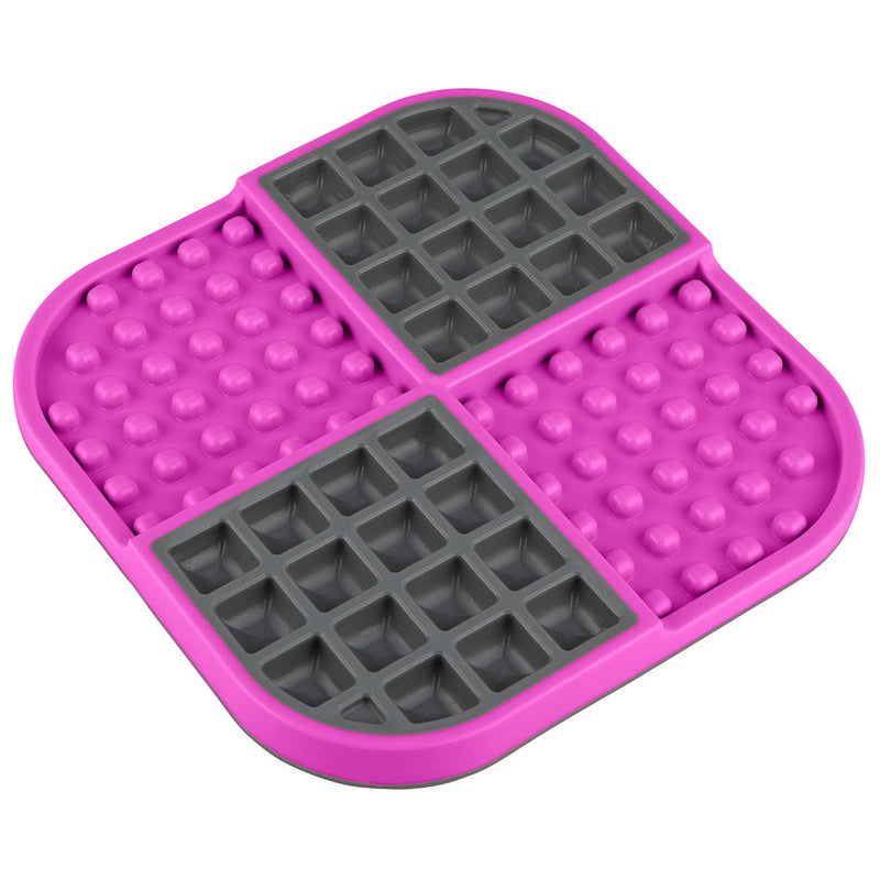 LickiMat Slomo, Cat Slow Feeder Lick Mat, Boredom Anxiety Reducer; Perfect for Food, Treats, Yogurt, or Peanut Butter. Fun Alternative to a Slow Feed Cat Bowl or Dish, Pink