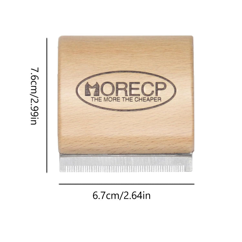 MORECP 2.64in Dog Brush & Deshedding Brush for Cats - Gentle & Effective Wooden Pet Hair Removal Tool for Dogs, Cats, Horses to Stop Shedding, Remove Undercoat