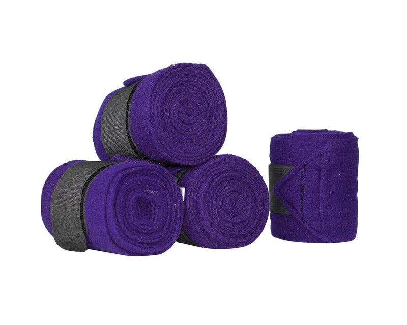 Derby Originals Set of 4 Super Soft Fleece Horse Polo Wraps with Velcro White