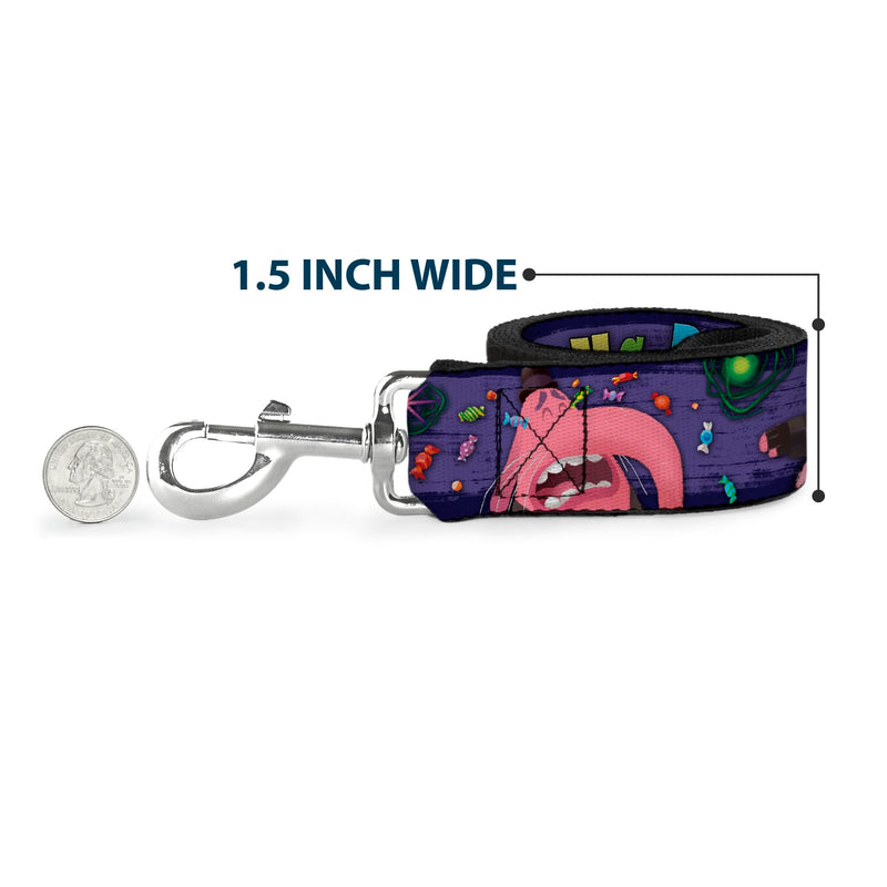 Buckle-Down Pet Leash - Frozen Elsa Face/Action Pose/Snowflakes Blues/White - 6 Feet Long - 1.5" Wide - PawsPlanet Australia