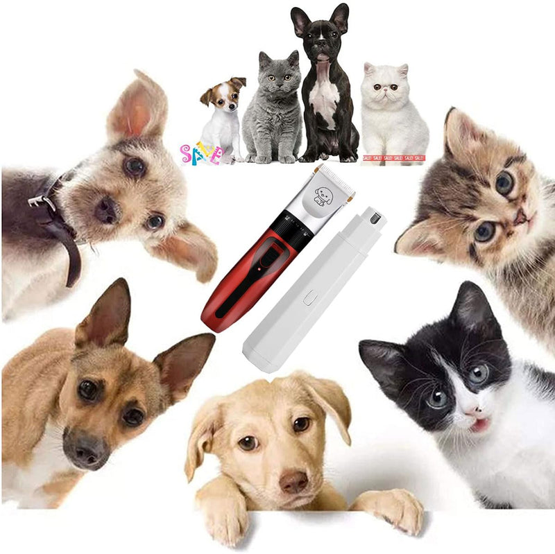 Dog Clippers and Nail Grinder Low Noise Cordless Rechargeable Dog Clippers and Nail Grinder for Grooming - PawsPlanet Australia