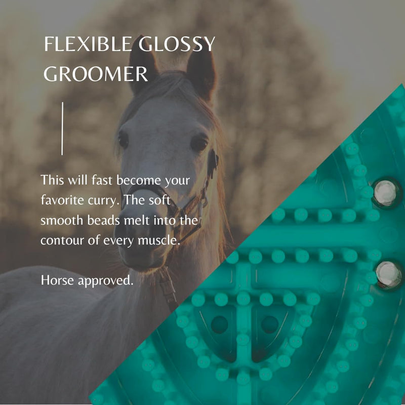 Epona Glossy Groomer (Turquoise) Horse Grooming Tool - PawsPlanet Australia