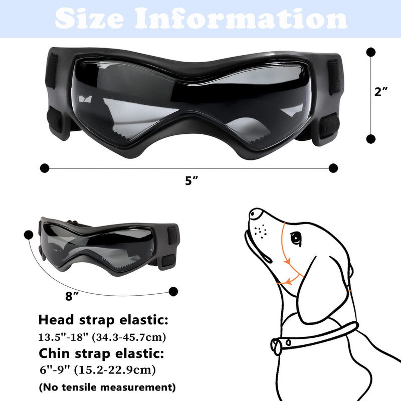 QUMY Dog Goggles UV Protection for Small to Medium Breed Dog, Dog Sunglasses Windproof Anti-Fog Dustproof Snowproof, Puppy Glasses for Outdoor Riding Driving with Comfortable Frame Adjustable Straps Pink