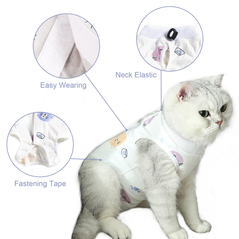 Pet Recovery Suit, 1 PCS Cat Surgical Recovery Suit Breathable E-Collar Alternative for Cats and Dogs, Chest Girth 14.96-18.11" L