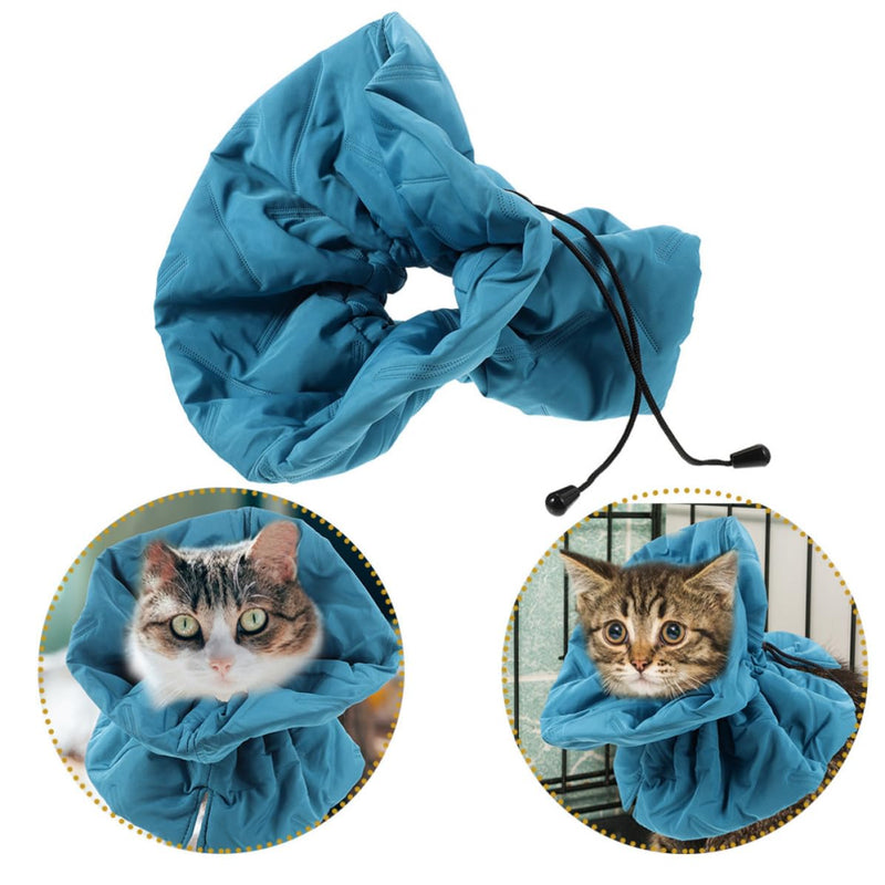 Adjustable soft polyester cat neck brace, breathable and protects against licking after surgery. Comfortable postoperative collar for cats.