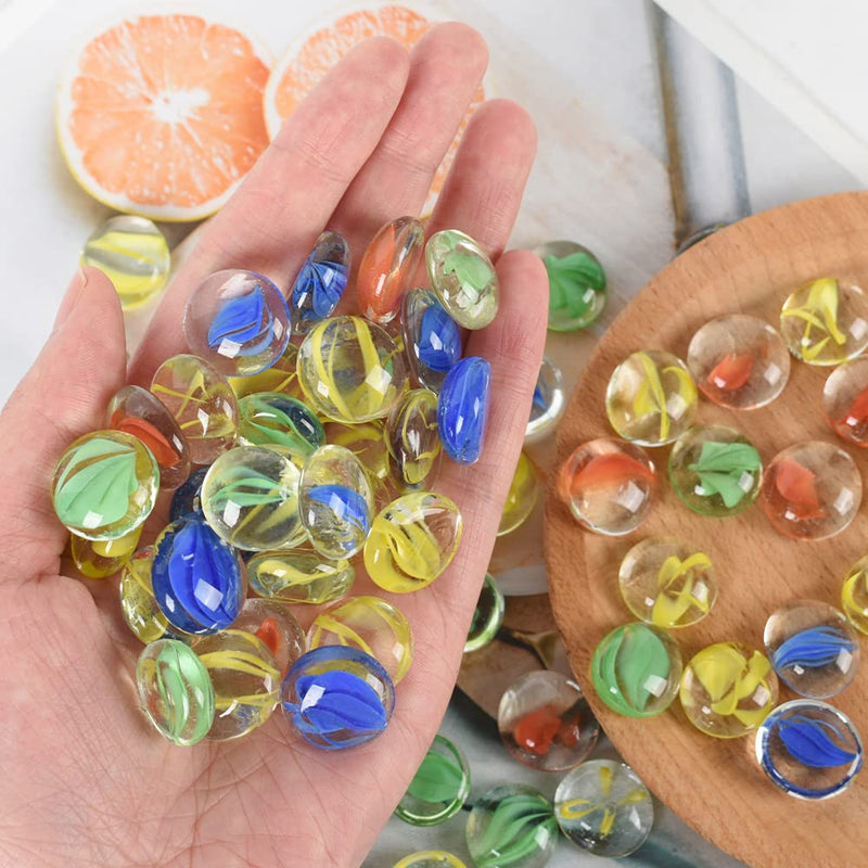 Flat Glass Marbles, 1Lb 0.75 Inch Glass Gems for Vase Filler, Crafts, Aquarium and Fish Tank Pebbles, Party Centerpieces, Floral Display - PawsPlanet Australia