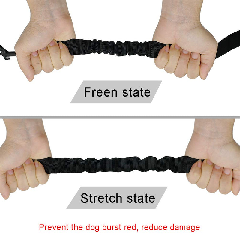 Nylon Dog Leash Coupler 3 Way No-Pull Pet Dog Lead Leashes No Tangle Bungee Three Dogs Leads Black L - PawsPlanet Australia