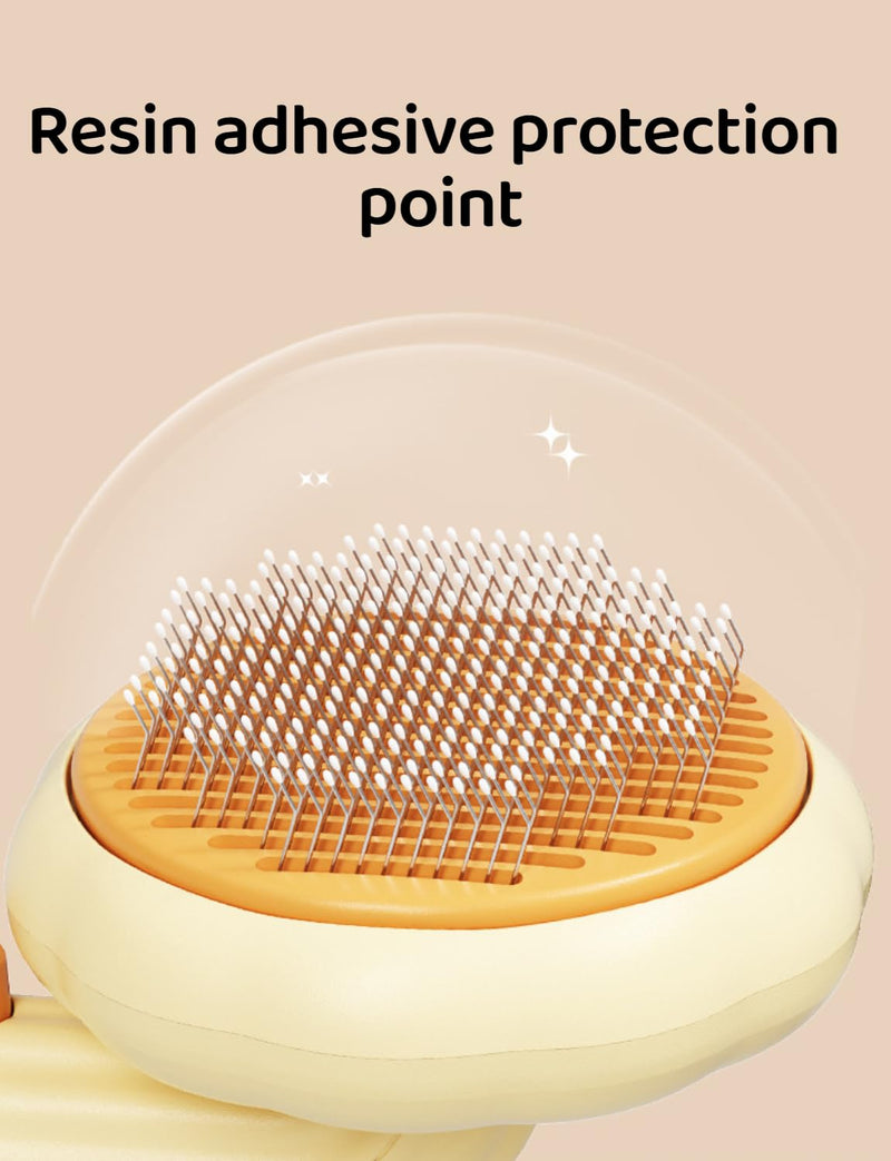 Pet Grooming Tool - Brush with Release Button for Detangling Long and Short Hair, Removing Fur Knots, Shedding, and Fleas on Dogs and Cats Green - PawsPlanet Australia