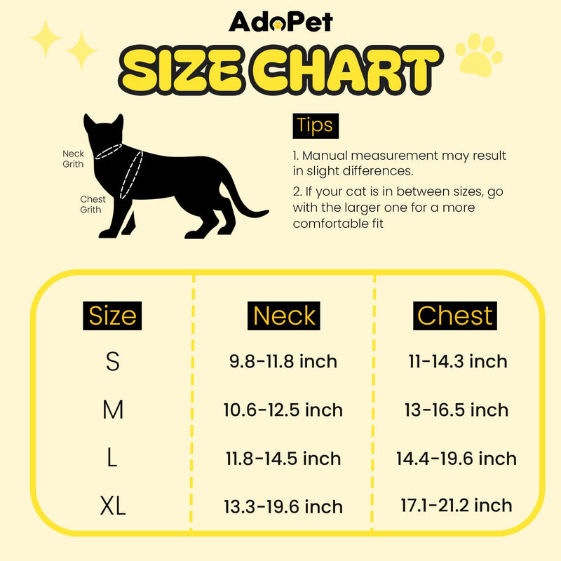No-Pull Cat Harness and Leash Set for Small Cats – Adjustable Reflective Soft Padded Pet Vest for Walking & Training (Size Small)