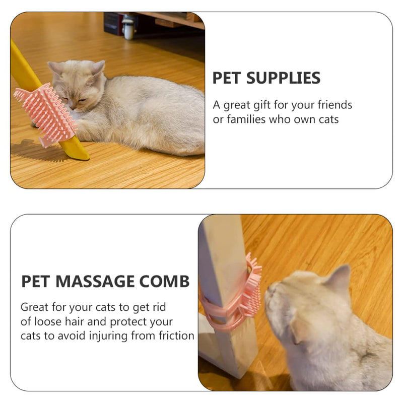 Massaging Self-Cleaning Slicker Grooming Brush for Cats - Pet Corner Beauty and Supply Tool 27X13.5cm Pink - PawsPlanet Australia