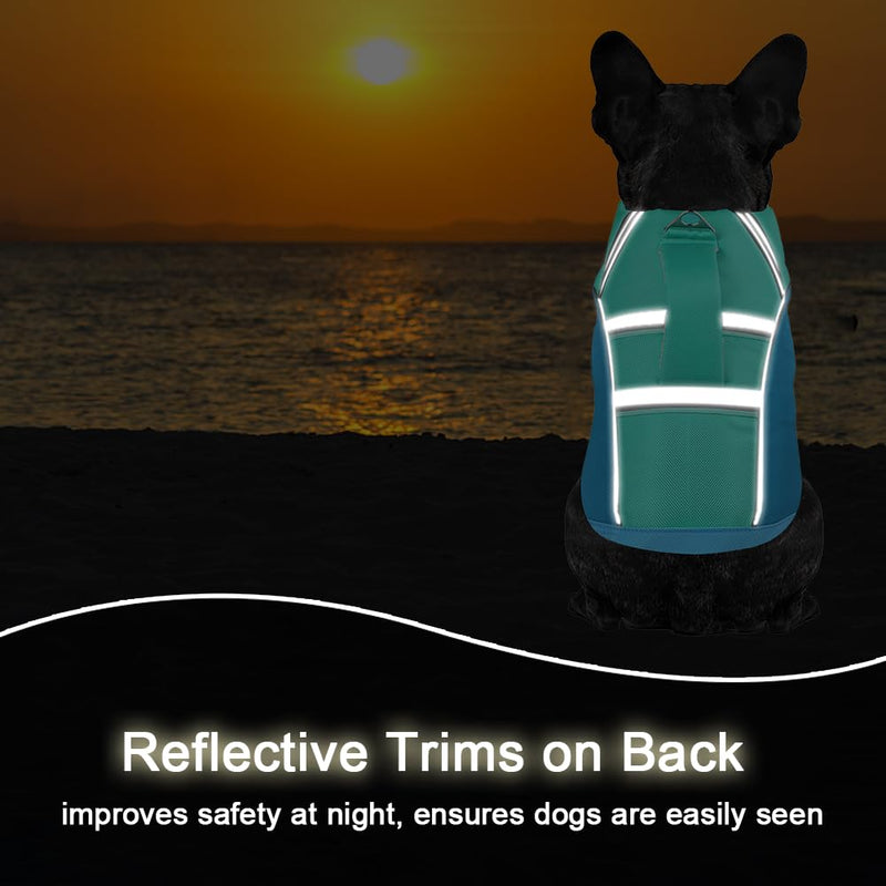 Dog Life Jacket, Reflective Adjustable Dog Life Vest for Swimming and Boating, Ripstop Pet Safety Vest with Rescue Handle, High Buoyancy Dog Life Preserver for Small Medium Large Dogs Blue XX-Large - PawsPlanet Australia