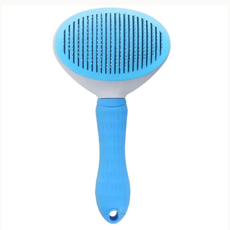 PETS-LAMB Self-Cleaning Dog and Cat Grooming Brush, Suitable for Long or Short Hair, Loose Hair Removal Brush, Easy to Remove, Pet Massage Tool. (Blue) Blue