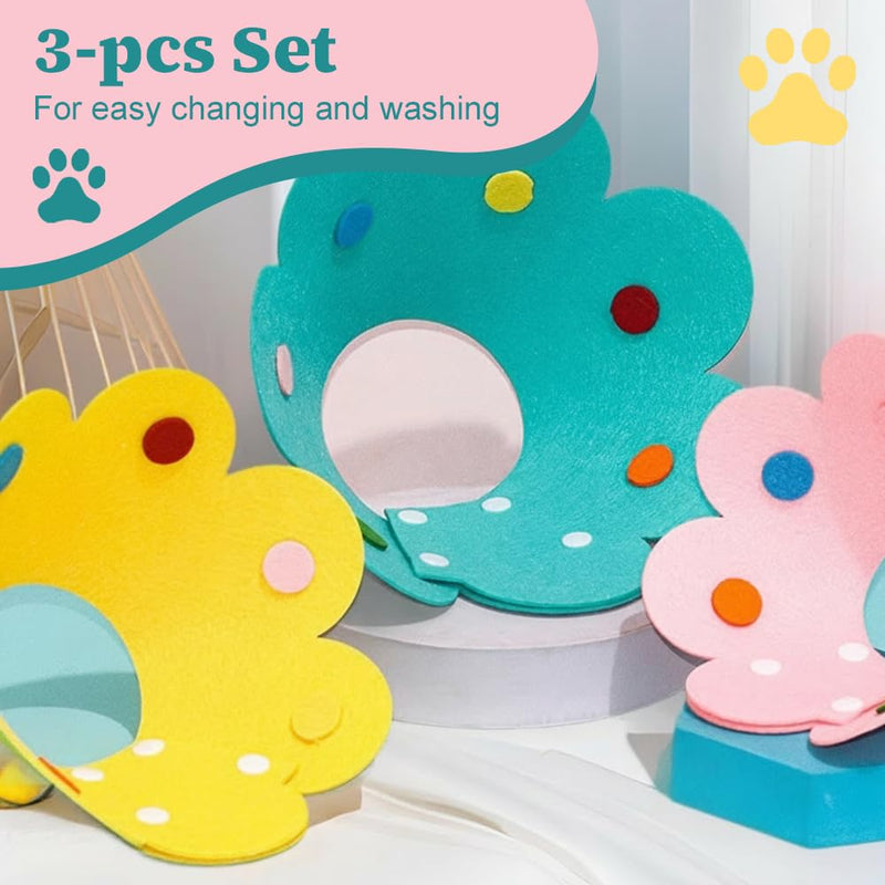 Collar for Cats/Puppy, 3 Pieces Anti Bite Cat Protective Collar, Soft Adjustable Protective Collar for Cats Small Dogs After Surgery l