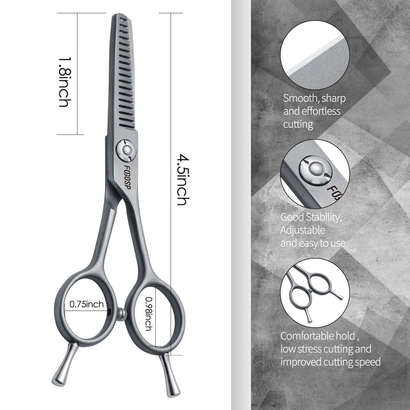 4.5" Thinning Shears for Dogs Grooming Face with Safety Round Tip for Small Dogs Face Paw Ears Trimmer Professional Small Cat Grooming Scissors (4.5" Blender, Gray) 4.5 inch - PawsPlanet Australia