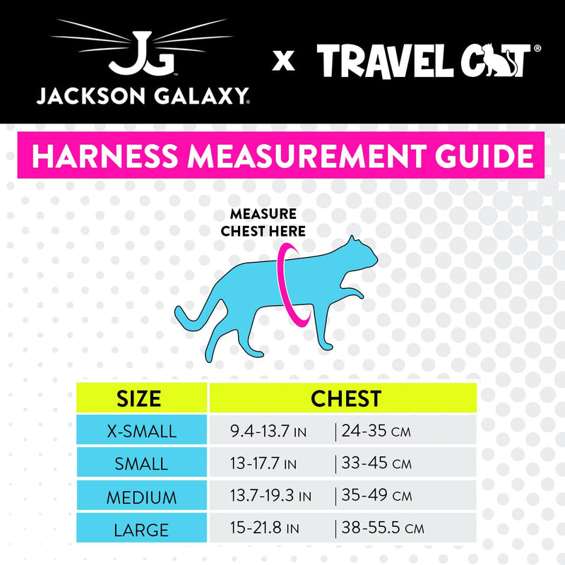 Travel Cat x Jackson Galaxy Harness and Leash Set - Adjustable Fit Mesh Cat Harness with Nylon Leash - Comfort, Escape Proof Harness for Cats, Kitten for Outdoor Walking, Hiking (Kittens Only) Extra Small