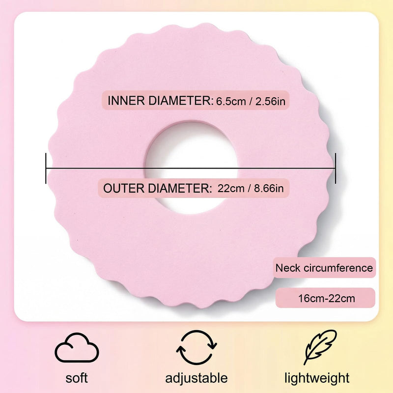 2 Pieces Cat Protective Collar Soft Neck Brace Cat Collar Anti-Bite Neck Collar Cat Protective Collar for Cats Puppies, Adjustable Recovery Cone after Surgery M (pink and yellow)