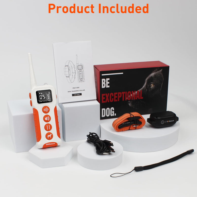 Vibrating Dog Collar No Shock Dog Training Collar, Dog Vibration Collar with Controller 3300ft Range, Vibrating Collar for Dogs, 9 Style Tones and Vibration Collar - PawsPlanet Australia