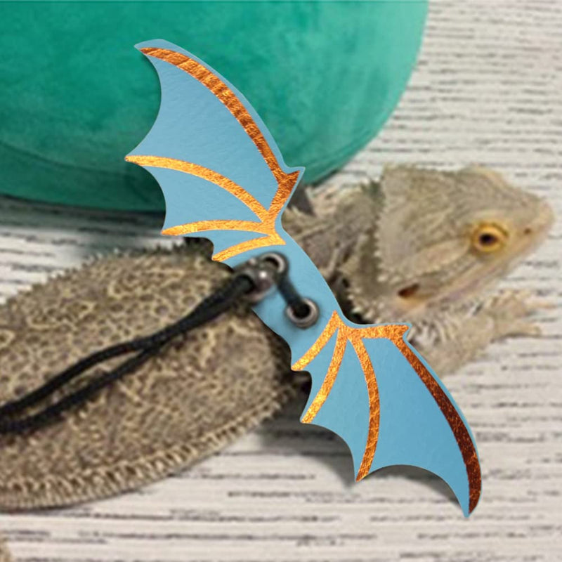Adjustable Bearded Dragon Leash Harness,3 Size Pack Leather Wings Safty Walking Leash for Bearded Dragon Lizard Reptiles (Blue) Blue - PawsPlanet Australia