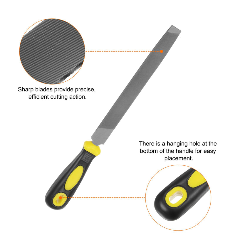 HARFINGTON Horseshoe File 6 Inch 3mm High Carbon Steel Single Cut Flat Hand Rasp File with Plastic Handle for Deburring and Removing Material