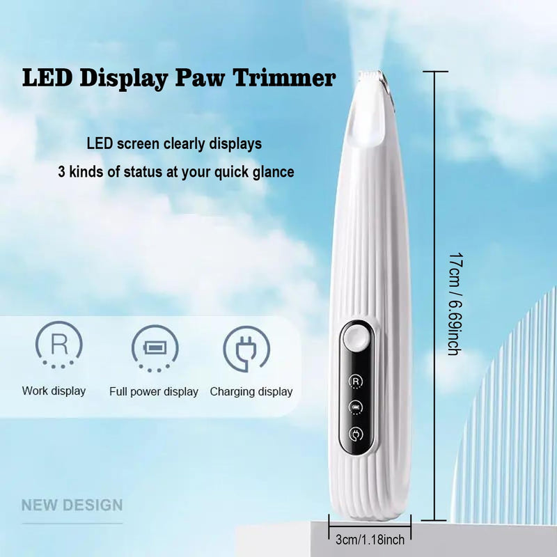 SZMDLX Rechargeable Dog Paw Trimmer & Cat Grooming Kit - Low Noise Pet Hair Clipper with LED Light, 9mm Blade for Gentle Trimming, Paw Fur Shaver for Pets - PawsPlanet Australia