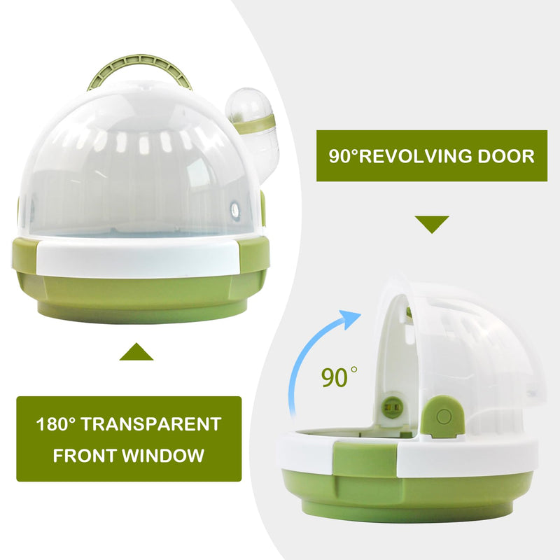 Hamster Carrier Cage with Water Bottle,Portable Dwarf Hamster Travel Carrier Plastic Guinea Pig Carrier Small Animal Breathable Outdoor Cage for Hamsters Chinchillas Hedgehog (Green) 【Green】