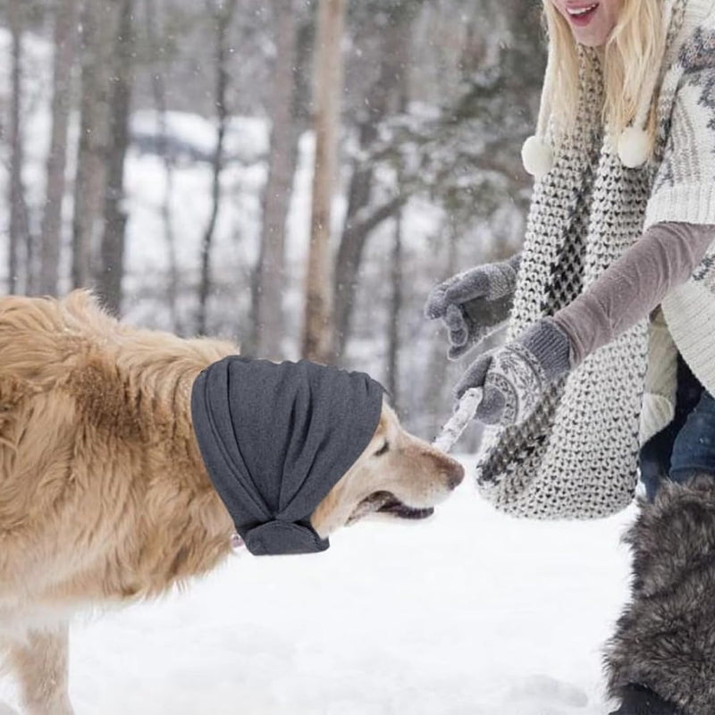 Dog Snood Ear Protectors Dog Ear Muffs Calming Hood Dog Neck and Ears Warmer for Comfort Anxiety Relief and Calming M Szie 35-48cm Grey