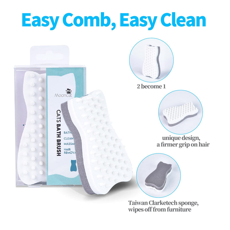 Mooncat Cat Grooming Brush - For Shedding, Long or Short Haired Cats, Removes Mats, Tangles, and Loose Fur - Massage Comb for Indoor Kittens - PawsPlanet Australia