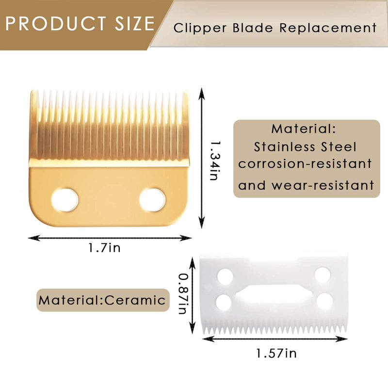 1037-400 Replacement Clippers Blades Compatible with Wahl 30-15-10,Professional Animal Standard Adjustable Blade Set,Ceramic Dog Blade Set,2 Set - PawsPlanet Australia