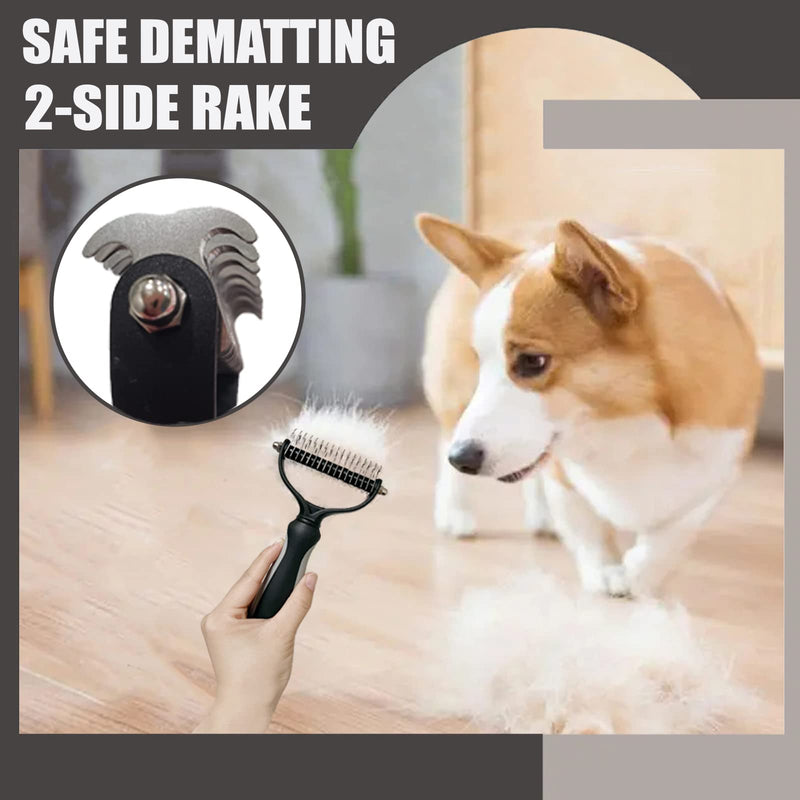 5PCS Grooming Kit for Dog,Puppy- Deshedding & Slicker Brush for Short-Haired Pets, Flea Comb and Grooming Comb Set Grey C-Grey 5 Kits - PawsPlanet Australia