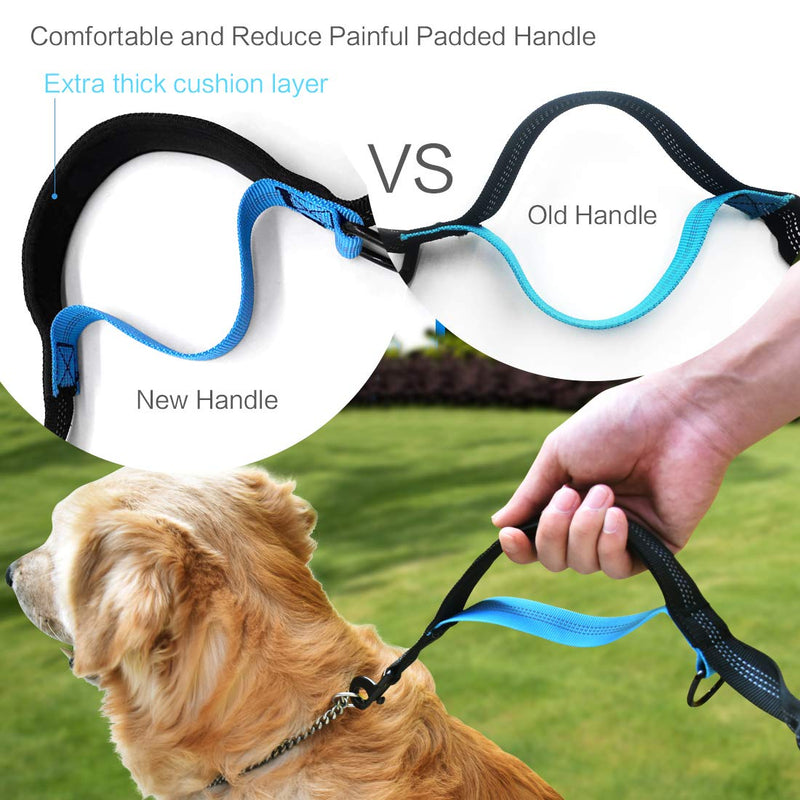 Hands Free Dog Running Leash with Adjustable Waist Belt, Dual Handle Elastic Bungees Retractable Rope for Small and Medium Dogs, Reflective Stitches for Walking Hiking Biking (Large, 25-120lb) Medium/Large - PawsPlanet Australia