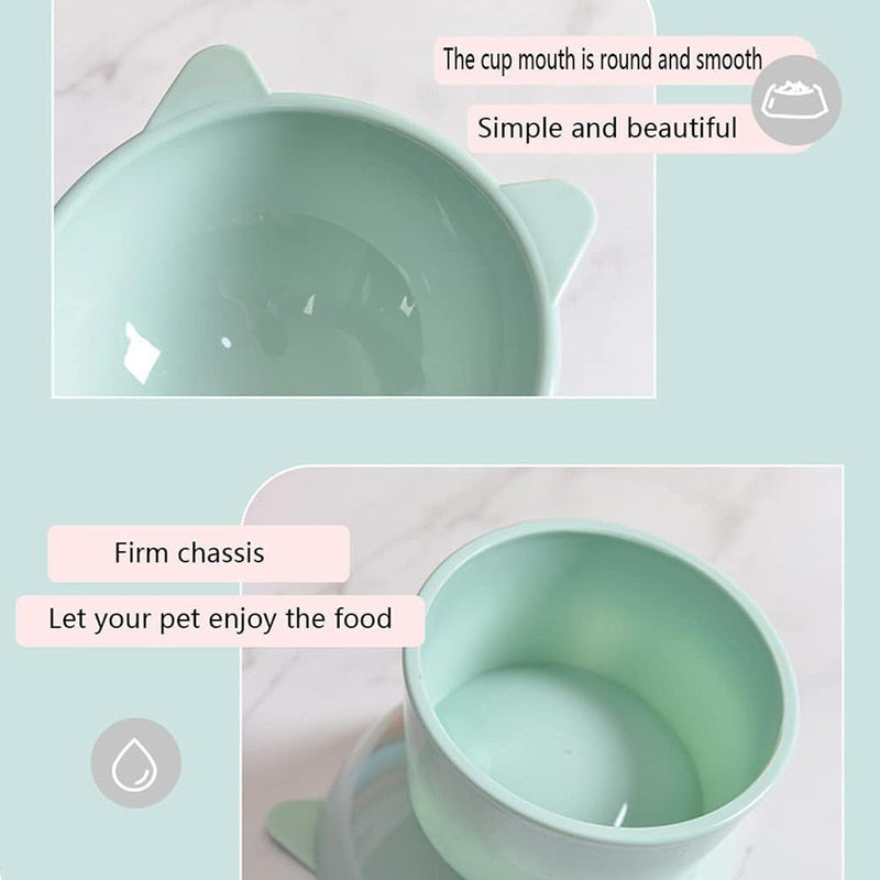 Tilted Raised Posture for Cat Food Bowl Neck for Protection Anti Vomiting 45 Degree Elevated Slanted Stand Bowls for Cat Tilted Bowl-Bowl Diameter Approx.13.7cm/5.39in Blue - PawsPlanet Australia