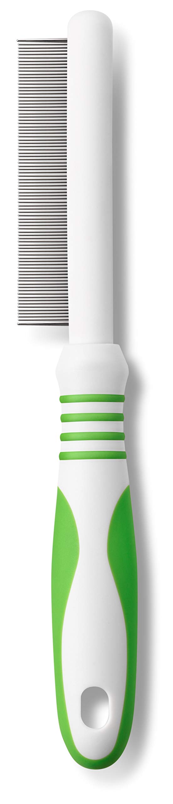 Andis 66060 Flea Comb with Durable Teeth & Comfortable Handle - Effective Stainless-Steel Teeth for Removes Tangles, Dirt & Loose Hair with Skin Protection - for Medium to Small Dogs - Green