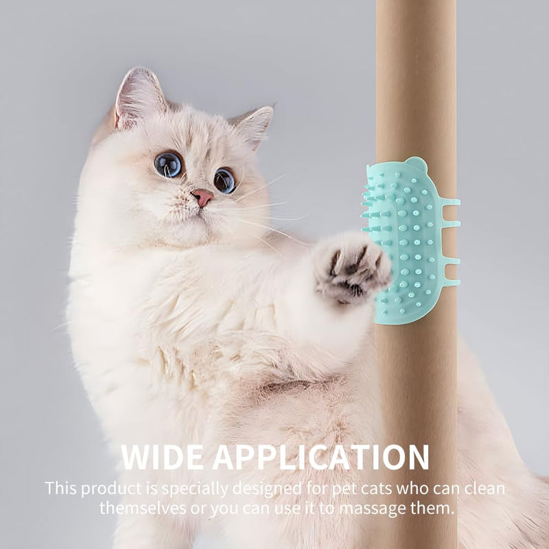 Pet Tickling Artifact, 2pcs Soft Face Scratchers Brush for Cats - Wall Corner Massage Comb for Long & Short Fur Kitten/Puppy (White, Green, size:6.5x4.13inch) - PawsPlanet Australia