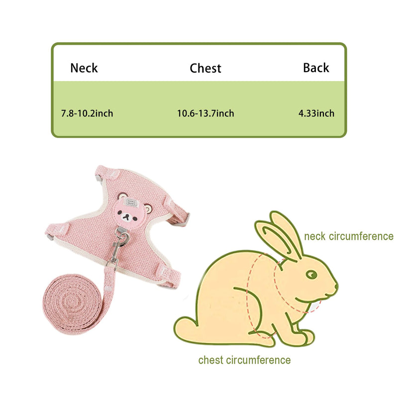 2-Pack Rabbit Harness and Leash Set – Adjustable Small Animal Vest Harness with Safety Buckle – Breathable & Lightweight – Ideal for Rabbits, Ferrets, Guinea Pigs, and Cats (Pink) Pink - PawsPlanet Australia