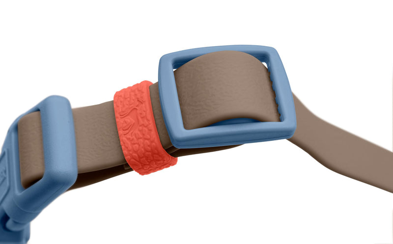 HUNTER Havana Dog Collar Taupe / Smoke Blue with Plastic Coating Fully Adjustable Click Fastener Durable Tear Resistant Weather-Resistant Easy Care Gunmetal Look Size XL Taupe/Smoke Blue