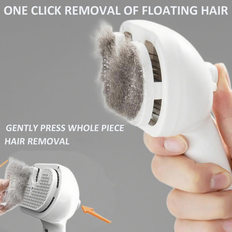 Fresh Fur Shower Brush, 3-in-1 Self-Cleaning Steamy Pet Brush for Dogs & Cats – Grooming Tool for Long & Short Hair, Removes Loose Hair and Reduces Shedding (White) White - PawsPlanet Australia