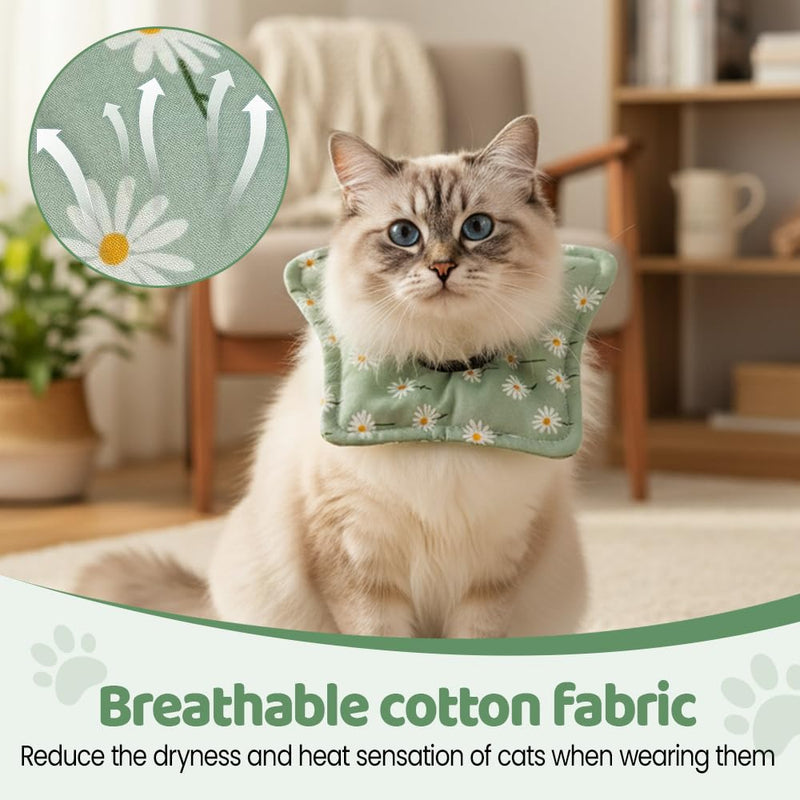 Cat collar, soft Elizabethan-style neck collar, anti-lick protective collar for small and medium-sized cats and dogs, green, size S