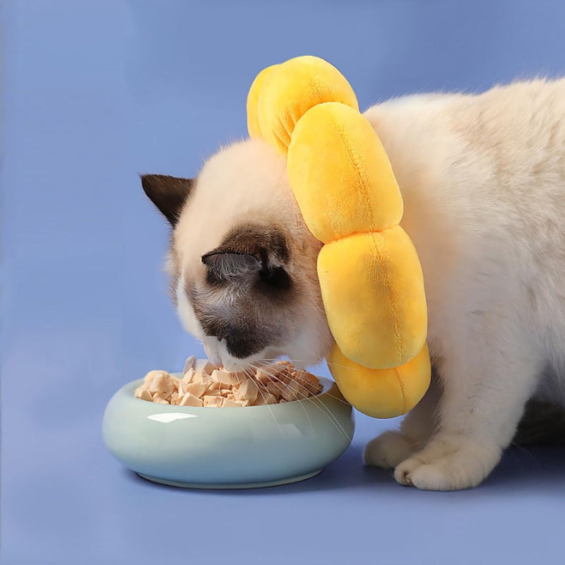 Cat Cone Collar,Cute Sunflower Neck Cone Adjustable Pet Recovery Collar for Cats Cat Donut Collar Anti-Bite Lick Cone Collar Soft for Cats Dog Rabbit Pet Medical M